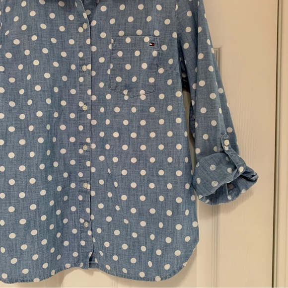Tommy Hilfiger polka dot chambray button down - Picture 8 of 10